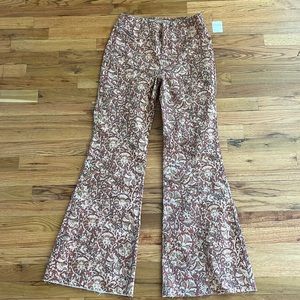 Free People Floral Printed Flare Pants